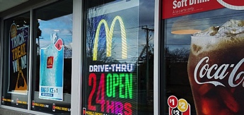 Mcdonalds Window with LED Poster